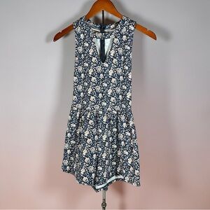 Hollister Navy and White Floral Romper